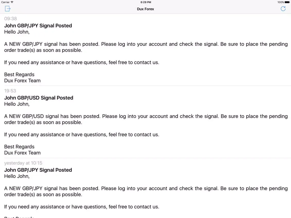 تصاویر Dux Forex Notifier iPad 