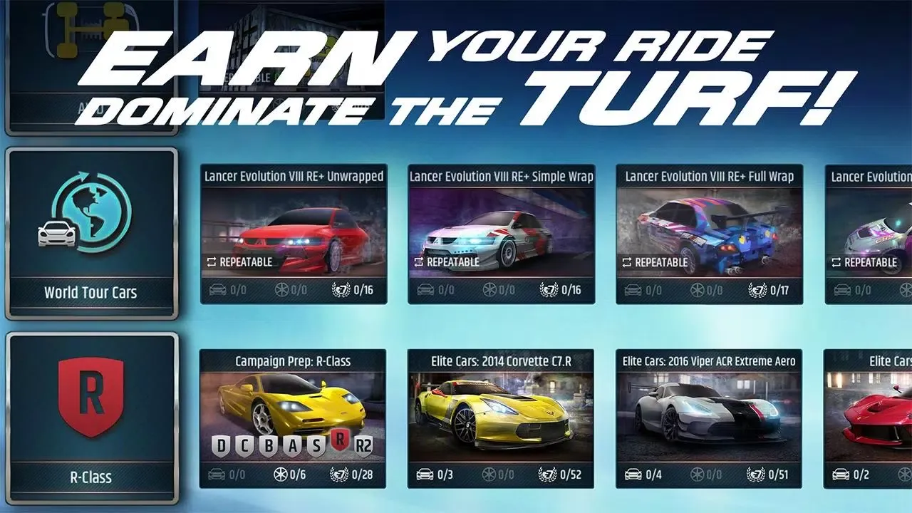 Tangkapan skrin Racing Rivals