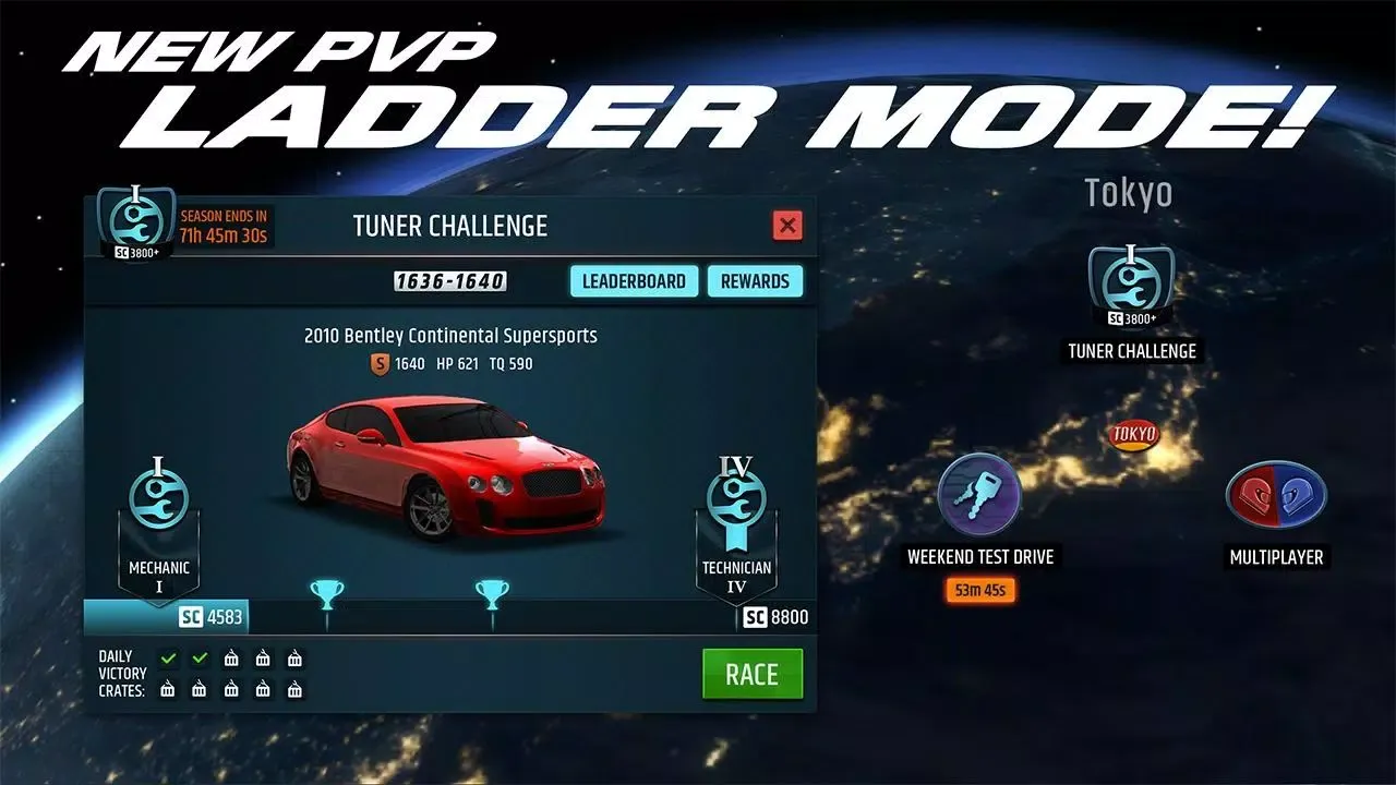 Tangkapan skrin Racing Rivals