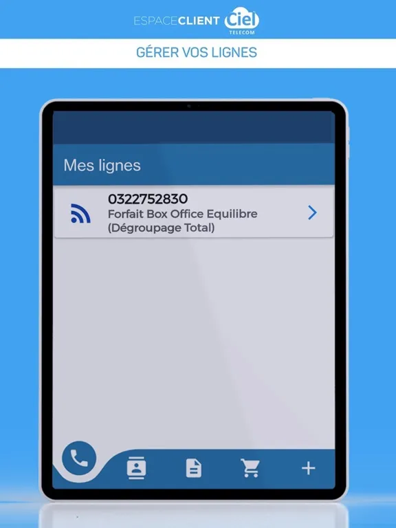 Ciel Telecom Espace Client iPad  Screenshots