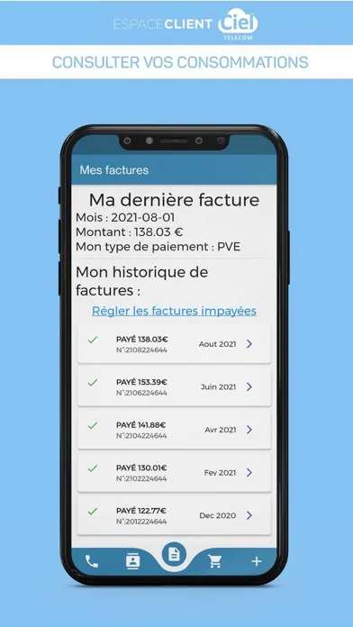 Ciel Telecom Espace Client Screenshots