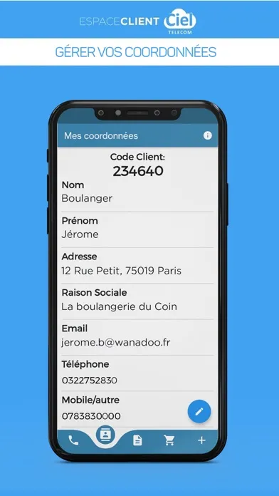 Ciel Telecom Espace Client Screenshots