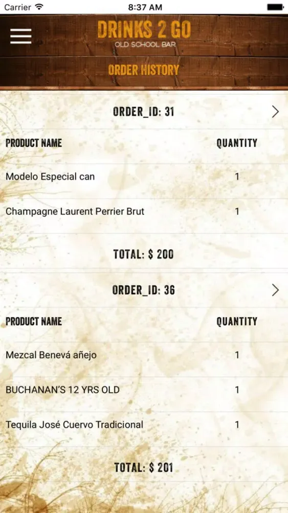 Captures d'écran de DRINKS2GO-DELIVERY BOYS