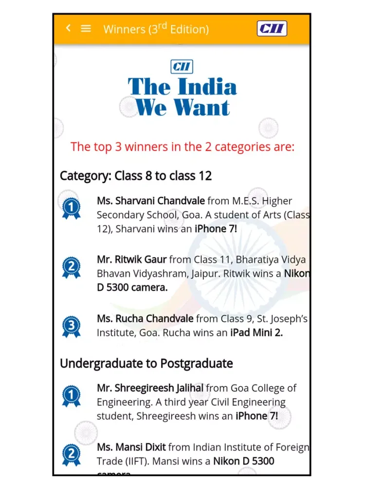 CII The India we want iPad 应用截图