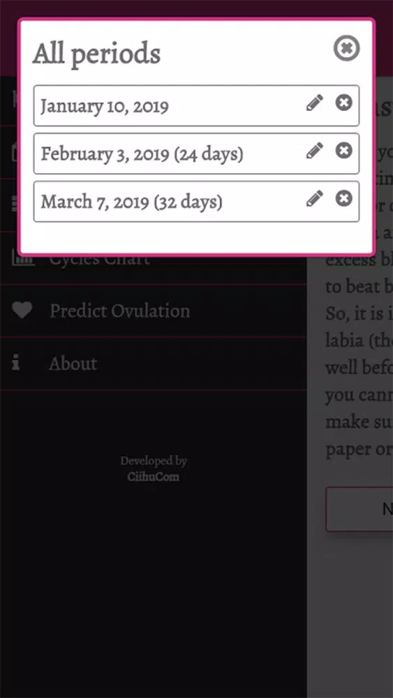 Ezee Ovulation Predictor Screenshots