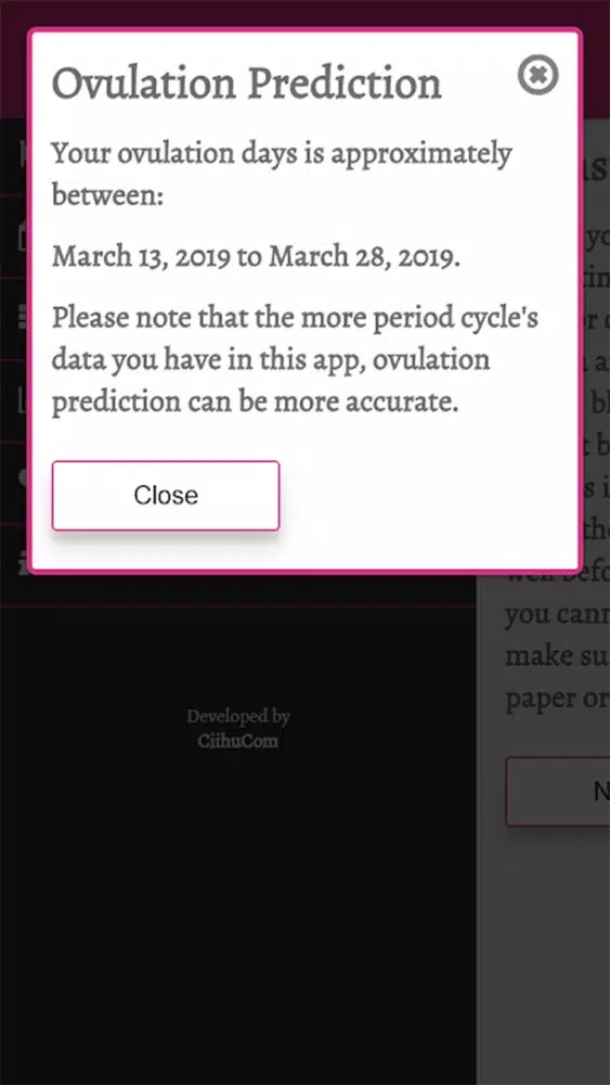 Ezee Ovulation Predictor Screenshots