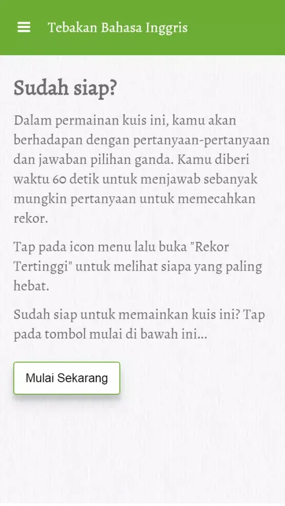 Скриншоты Tebakan Bahasa Inggris