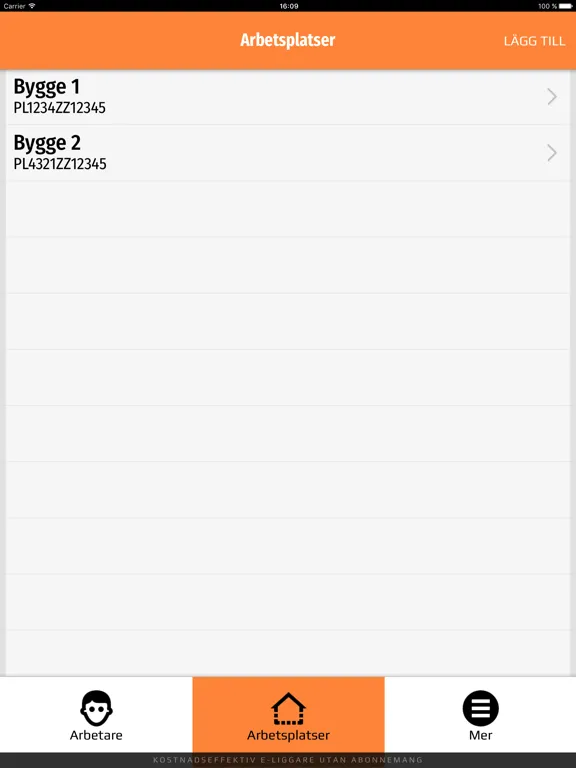 e-liggare Personalliggare bygg iPad 应用截图