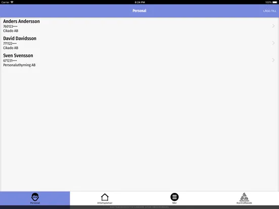 ep-liggare Personalliggare iPad  سکرین شاٹس