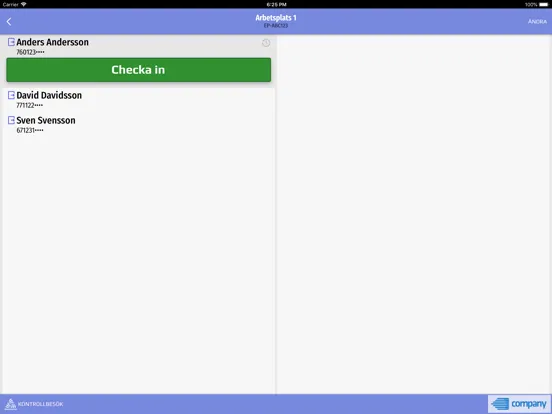 ep-liggare Personalliggare iPad  سکرین شاٹس