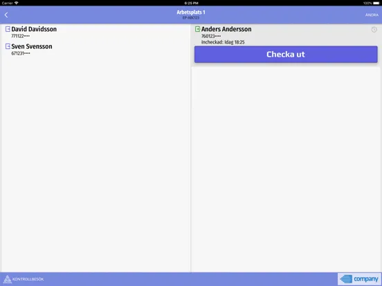 ep-liggare Personalliggare iPad  سکرین شاٹس
