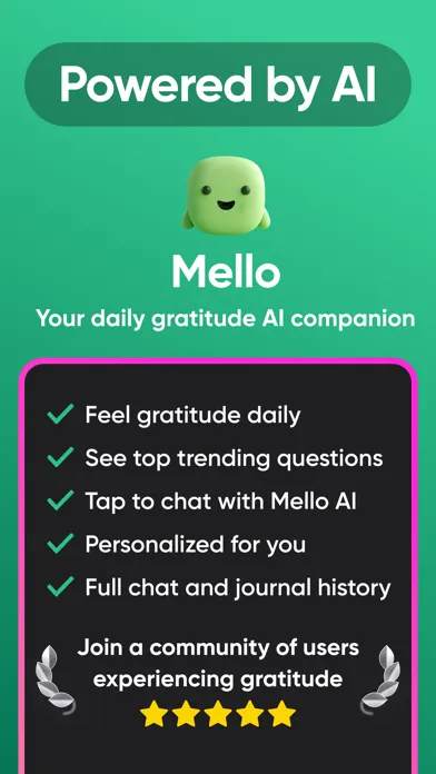 Captures d'écran de Mello - Daily Gratitude AI