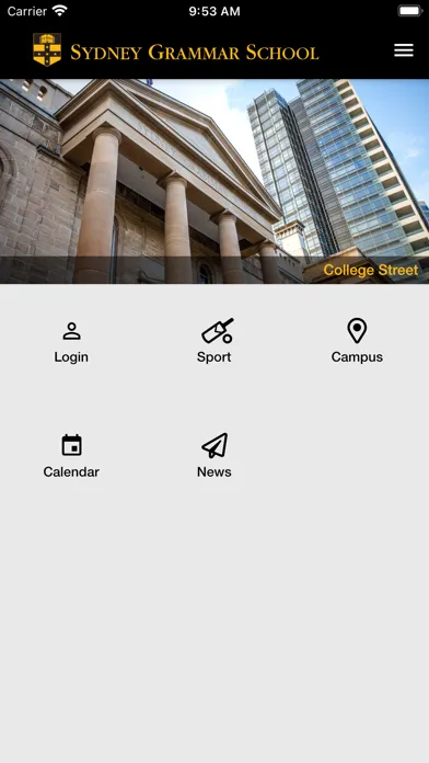Capturas de tela do Sydney Grammar School App