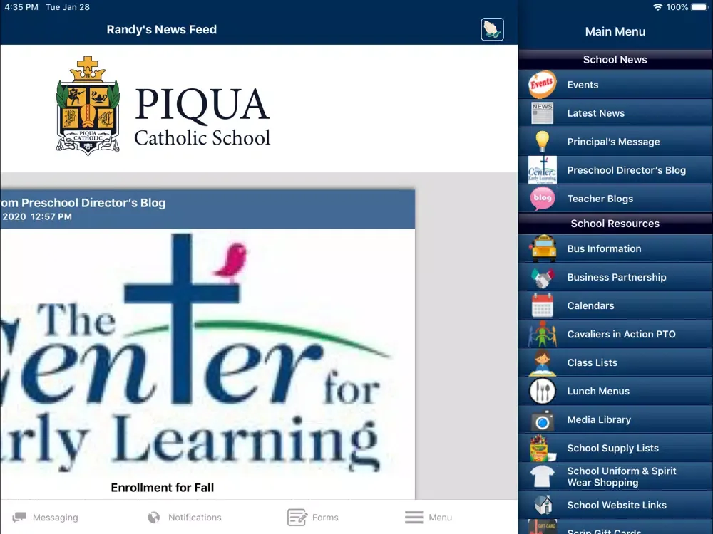 Piqua Catholic School - Piqua iPad 應用截圖