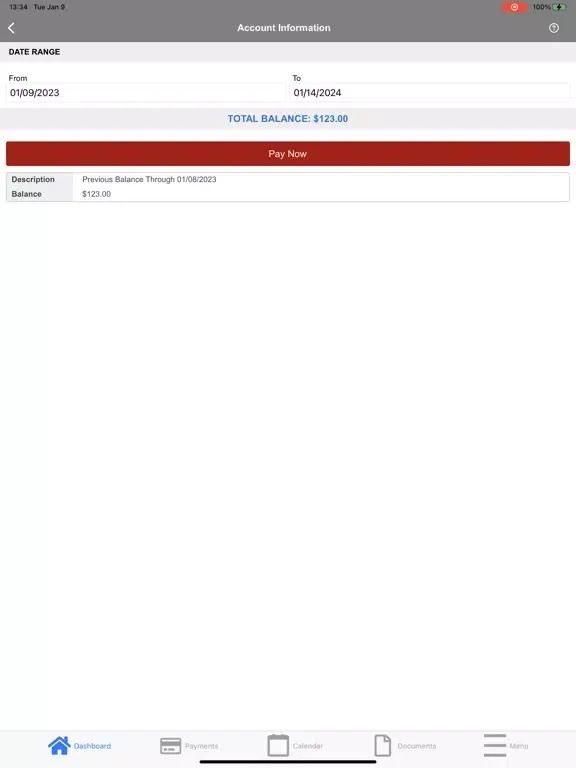 Tangkapan layar ACS Communities App iPad 