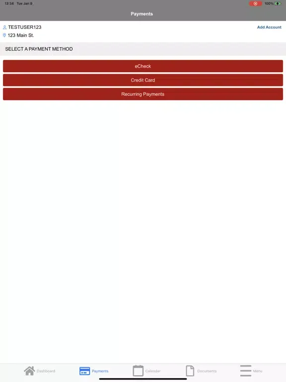 Tangkapan layar ACS Communities App iPad 