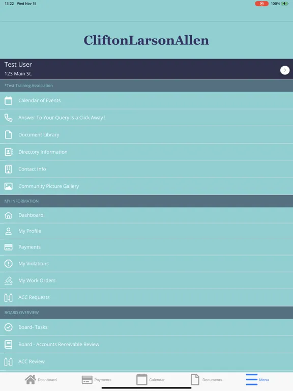CLA CM Portal iPad  Screenshots