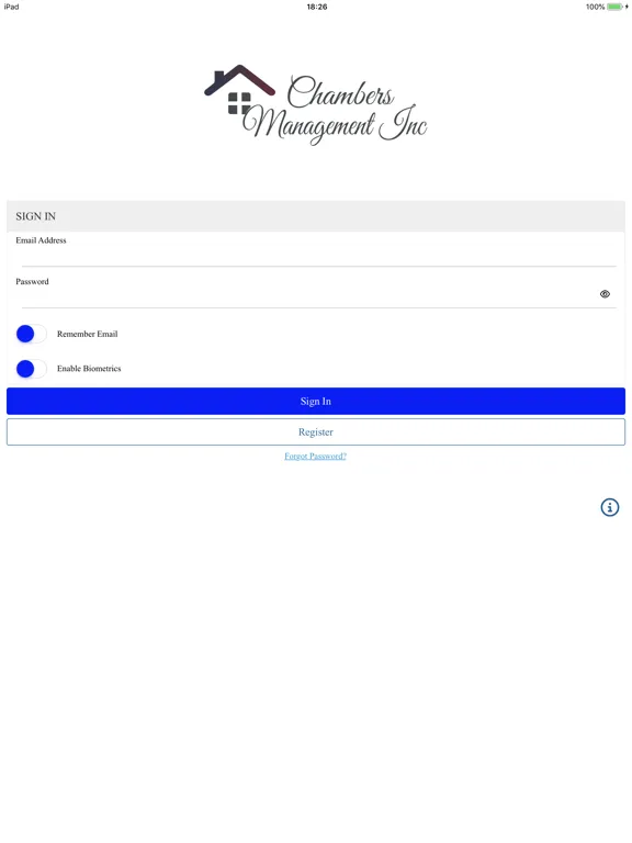 Tangkapan skrin Chambers Management Inc iPad 