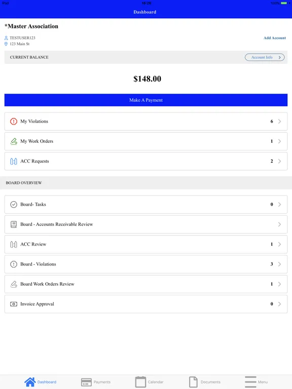 Tangkapan skrin Chambers Management Inc iPad 