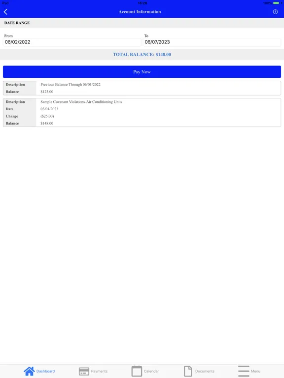 Tangkapan skrin Chambers Management Inc iPad 
