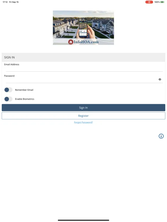 InfoHOA.com Homeowner App iPad  স্ক্রিনশট