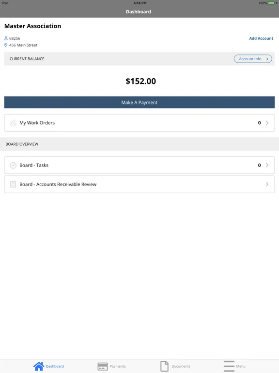 InfoHOA.com Homeowner App iPad  স্ক্রিনশট