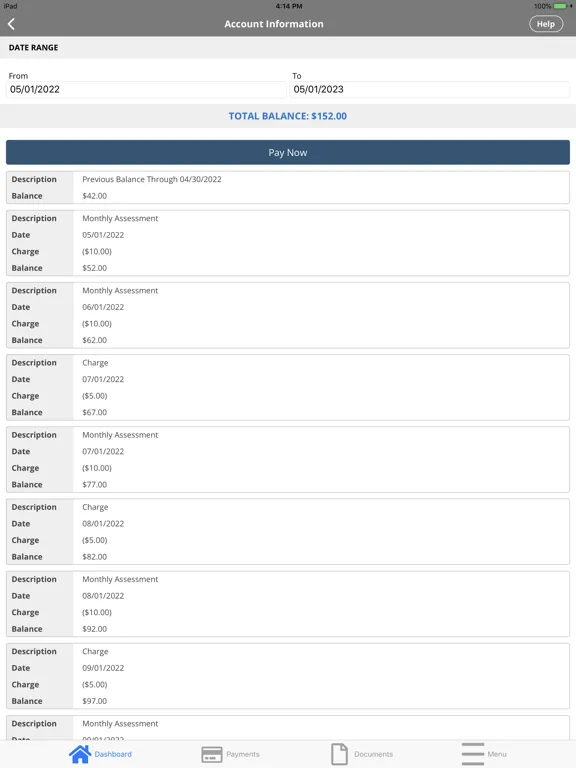 InfoHOA.com Homeowner App iPad  স্ক্রিনশট