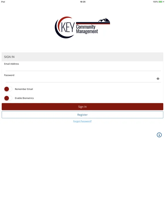 Tangkapan layar Key Community Management iPad 