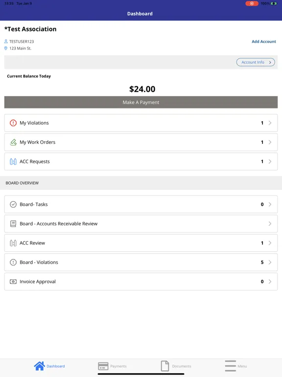 صور My Premier Assn Mgmt App iPad 