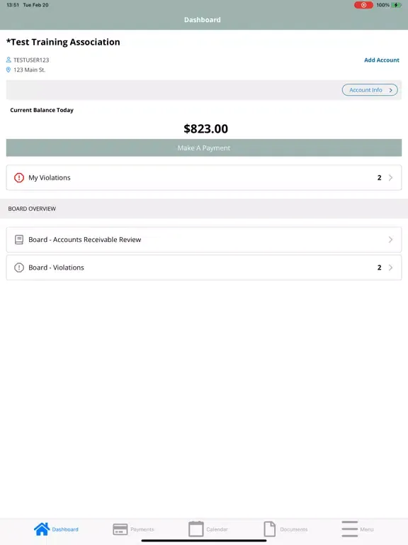 ภาพหน้าจอของ Red Mtn Community Management iPad 