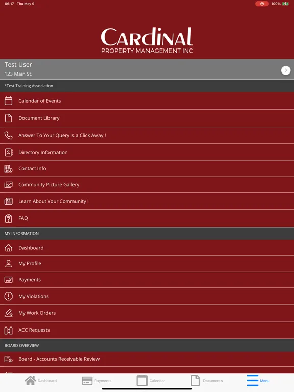 Cardinal Property Management iPad  Screenshots