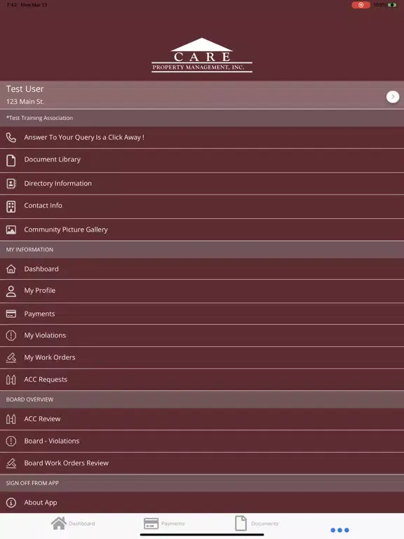 Скриншоты CARE Prop Mgmt iPad 