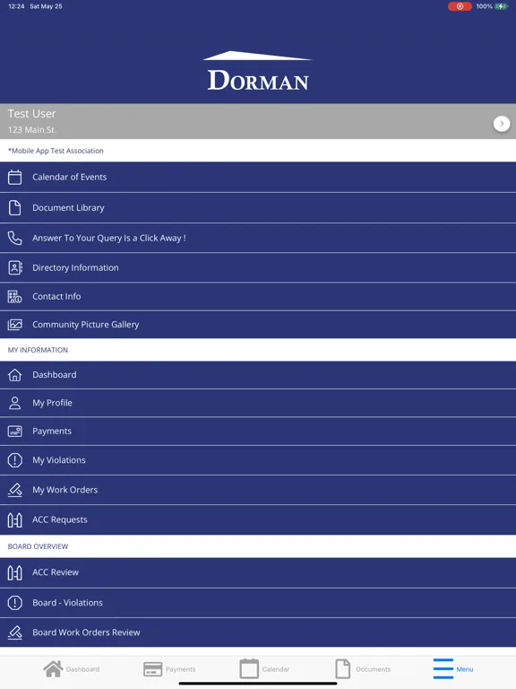 Dorman Association Mgmt Portal iPad  스크린샷