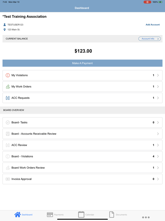 Tangkapan skrin Excel Management Associates iPad 