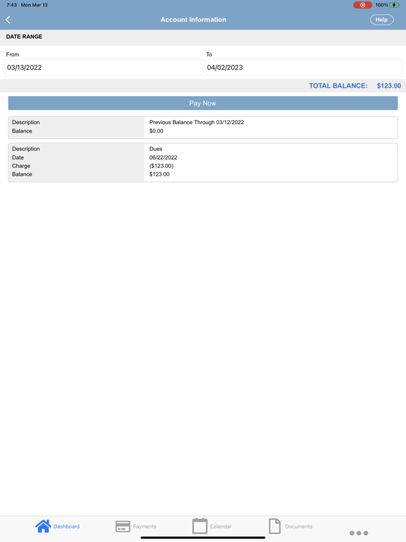 Tangkapan skrin Excel Management Associates iPad 