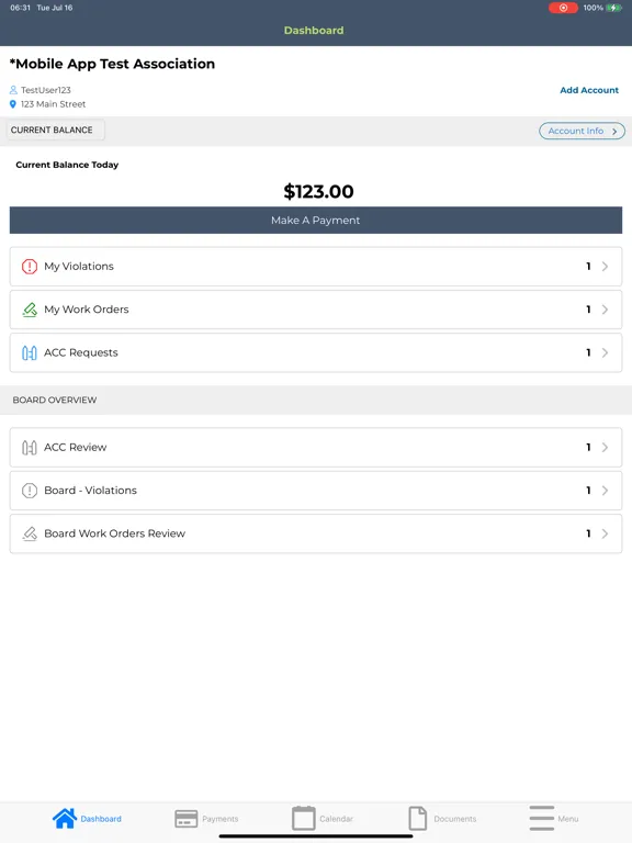 Tangkapan layar United Property Associates iPad 