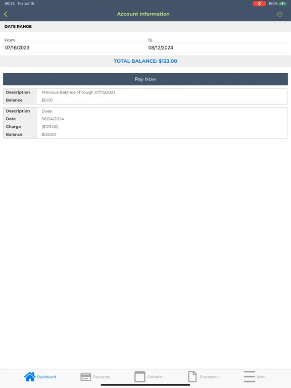 Tangkapan layar United Property Associates iPad 