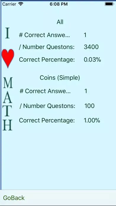 Capturas de tela do ILoveMathQuiz