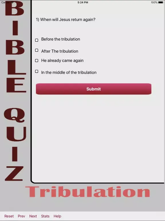 Captures d'écran de Tribulation Bible Quiz iPad 