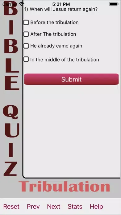 Captures d'écran de Tribulation Bible Quiz