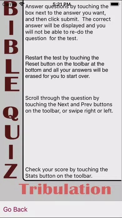 Captures d'écran de Tribulation Bible Quiz