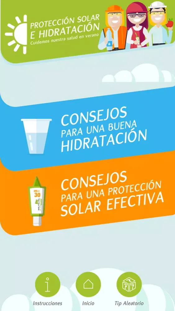 Tangkapan skrin Radiación UV e Hidratación