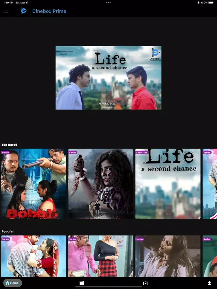 Cinebox Prime iPad  स्क्रीनशॉट