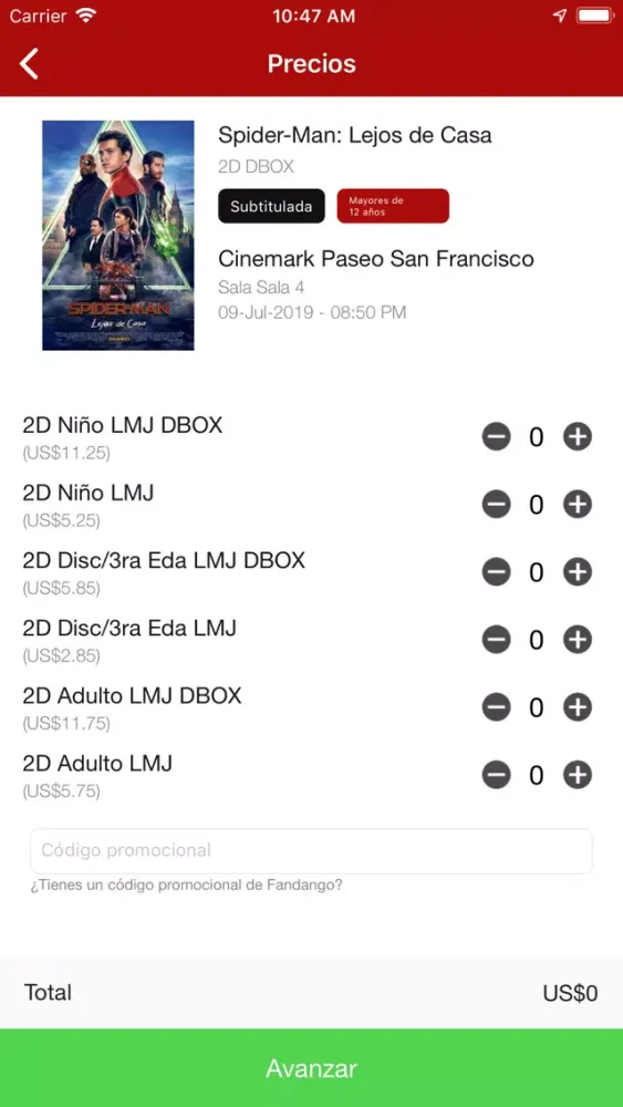 Captures d'écran de Cinemark Ecuador