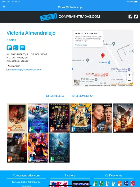 Cines Victoria app iPad  Screenshots