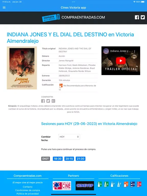 Cines Victoria app iPad  Screenshots