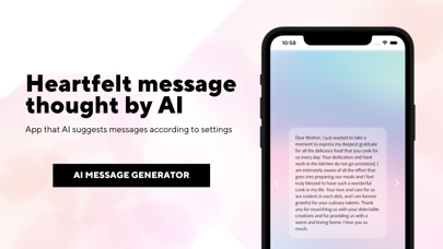 Capturas de tela do AI Message Generator
