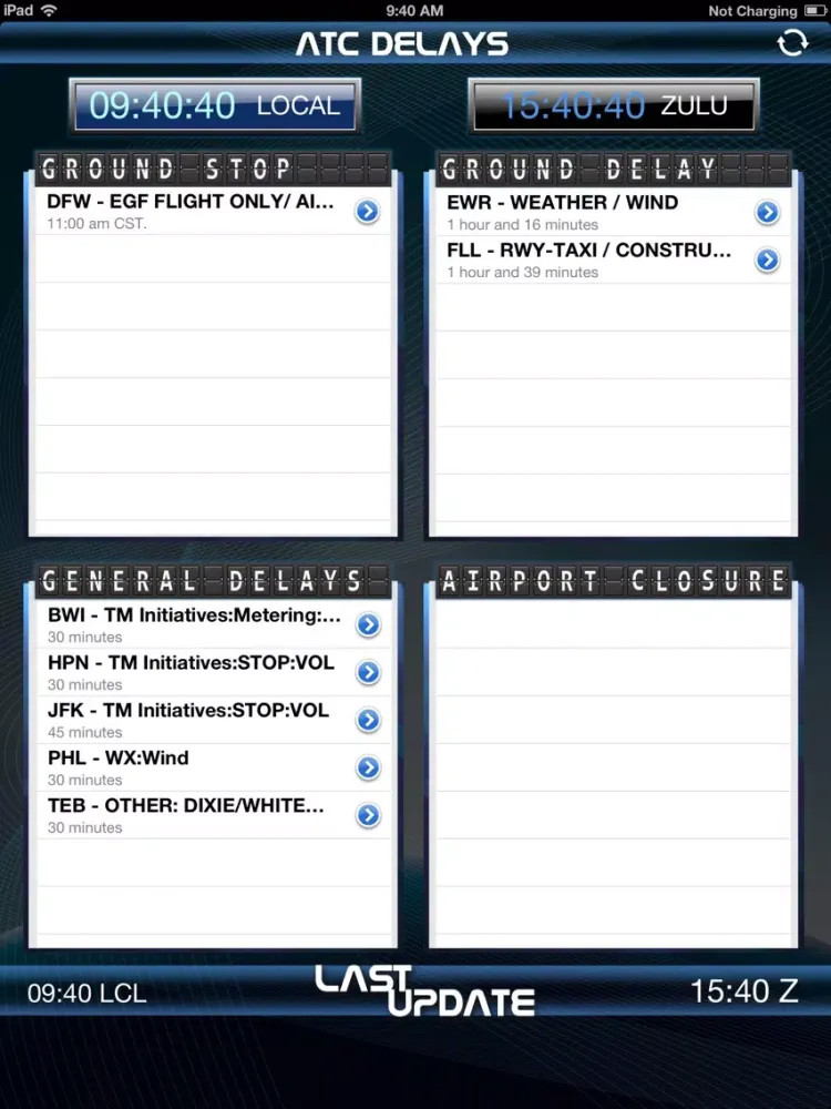 Captures d'écran de ATC Delays iPad 