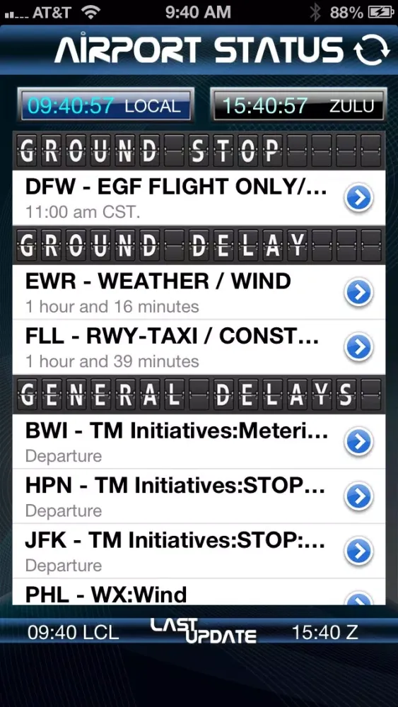 Captures d'écran de ATC Delays