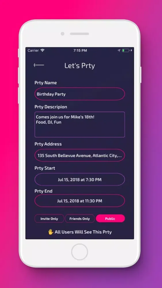 ภาพหน้าจอของ Prty!